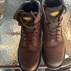 Wolverine Brown Leather Ankle-High Boots with Rugged Sole
